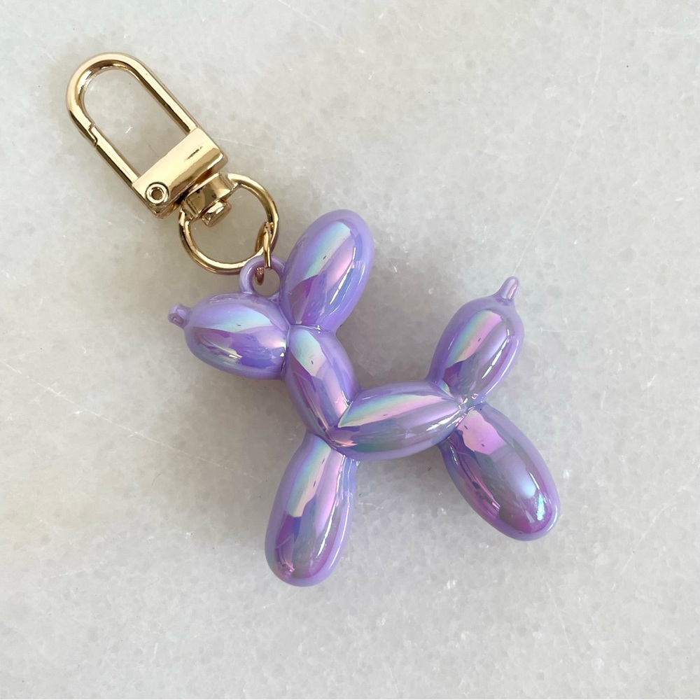 Iridescent Balloon Dog Bag Charm | Key Chain